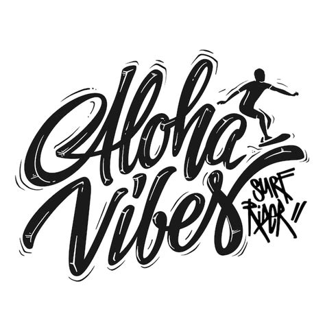 Aloha Vibes Hand Lettering Diseño Tipográfico De Camiseta Ilustración