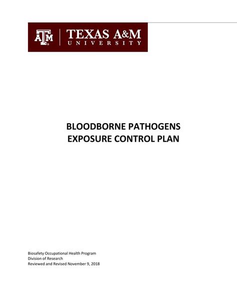 PDF BLOODBORNE PATHOGENS EXPOSURE CONTROL PLAN D Follow Spill