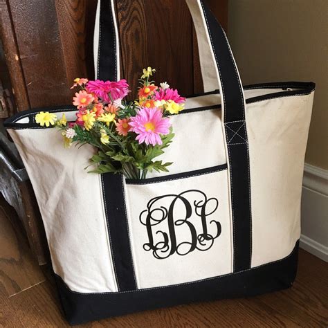 Monogrammed Canvas Totes Are Always A Stylish Everyday Accessory These Totes Can Be Done In