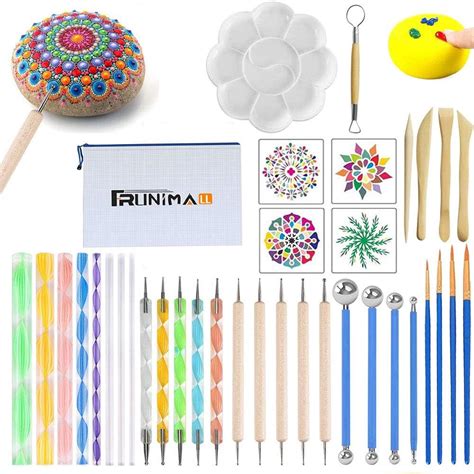 Kit Mandala Peinture Outils Mandala Peinture Pochoir Kits Pour Brosses