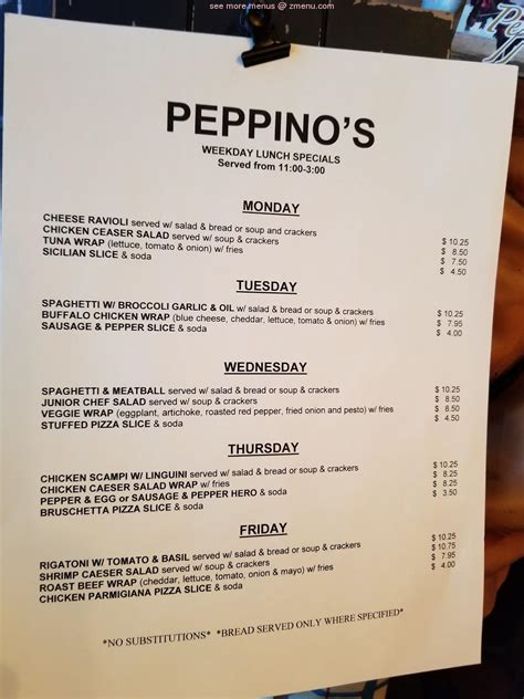 Online Menu Of Peppinos Restaurant Callicoon New York 12723 Zmenu