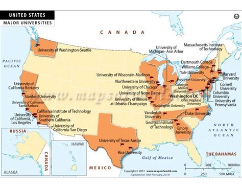 Buy Map Of Major Universities In Usa In 2023 Usa University