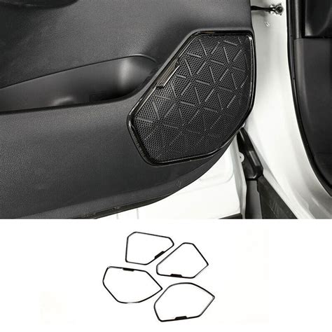 Black Titanium Inner Door Speaker Ring Cover Trim Pcs For Toyota Rav