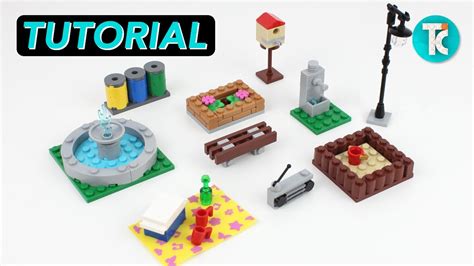 Lego Park Objects Tutorial Pieces Only Youtube