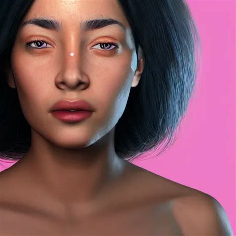 Krea Hyperrealistic Portrait Of Beautiful Mixed Race Woman Aged