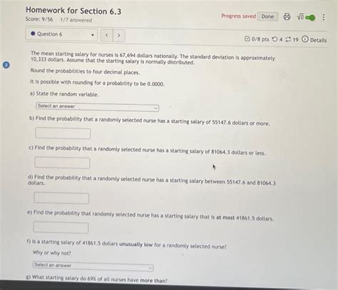 Solved Pts The Mean Starting Salary For Nurses Is Chegg