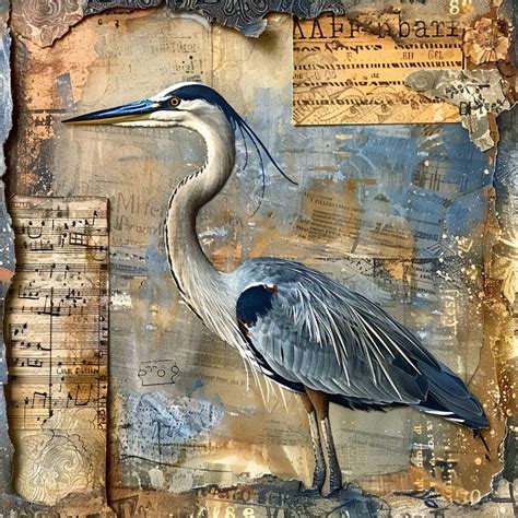 Blue Heron Art Free Stock Photo - Public Domain Pictures
