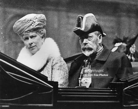 A Close Up Of King George V And Queen Mary In A Carriage On Their Way