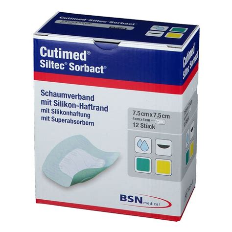 Cutimed Siltec Sorbact 7 5 Cm X 7 5 Cm 12 St Shop Apotheke