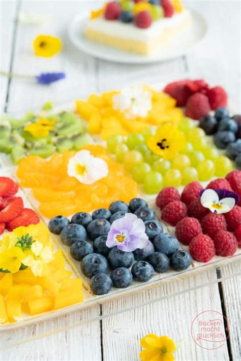 Bunter Biskuit Obstkuchen Vom Blech Backen Macht Glücklich