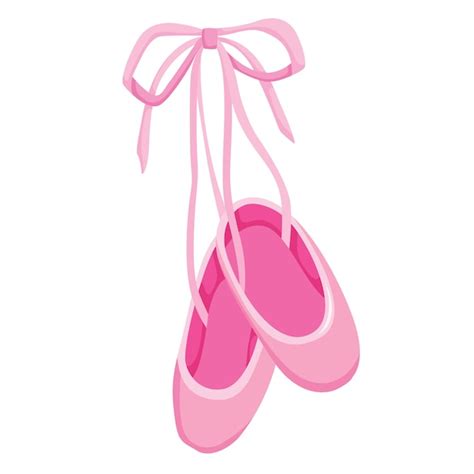 Bonito pinky ballet shoes ilustração vetorial clipart Vetor Premium