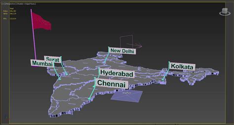 India detailed Map with Animated Flag 3D Model $20 - .3ds .fbx - Free3D