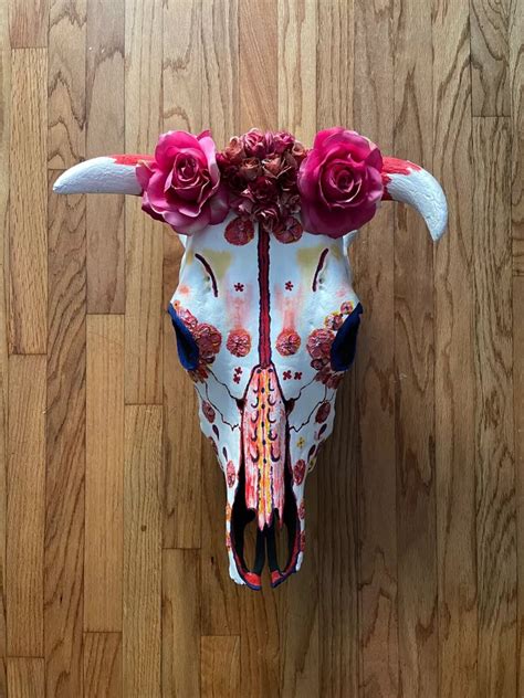 Best Quality Hand Painted Cattle Skull