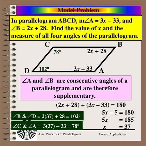 Ppt Aim What Are The Properties Of A Parallelogram Powerpoint