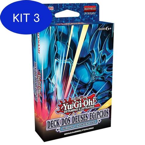 Kit 3 Deck Dos Deuses Egípcios Yu Gi Oh Obelisco O Konami Deck de