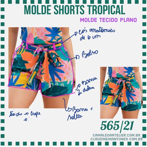 Short Tropical 565 21 CAMALEOA ATELIER DE COSTURA