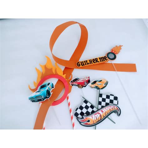 Topo De Bolo Personalizado Hot Wheels 3d Camadinhas Shopee Brasil