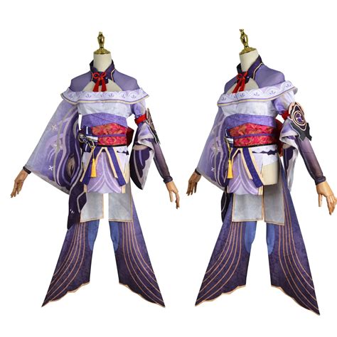 Genshin Impact Raiden Shogun Cosplay Costume Wig Purple Long Hair