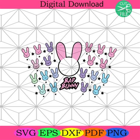 Bad Bunny Starbucks Full Wrap Svg Trending Svg Starbucks Wrap Svg