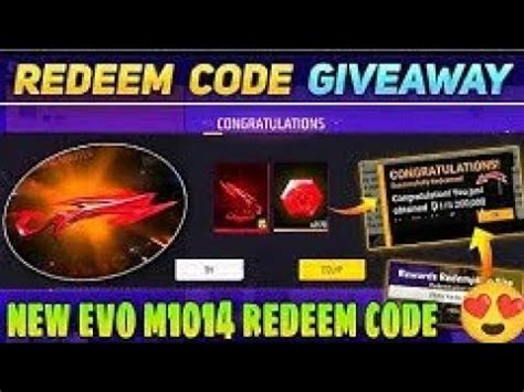 FREE FIRE LIVE NEW EVO M1014 REDEEM CODE GIVEAWAY TODAY YouTube