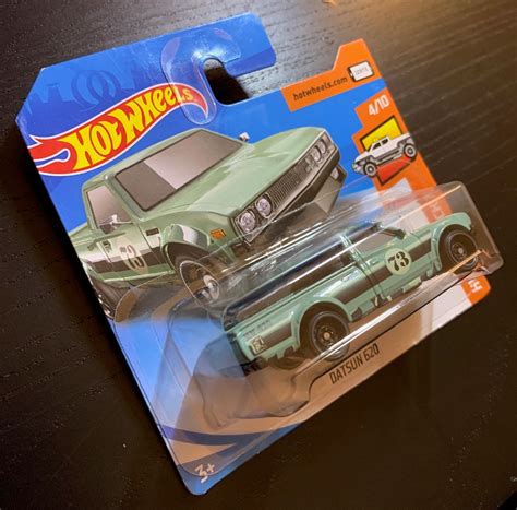 Hot Wheels Datsun 620 Nissan Pickup Turquoise Green Hw Hot Trucks Short Card Hard To Find