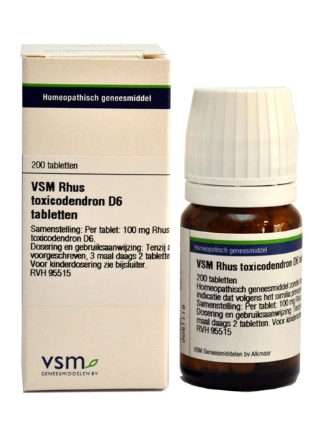 Vsm Rhus Toxicodendron D Homeotheek