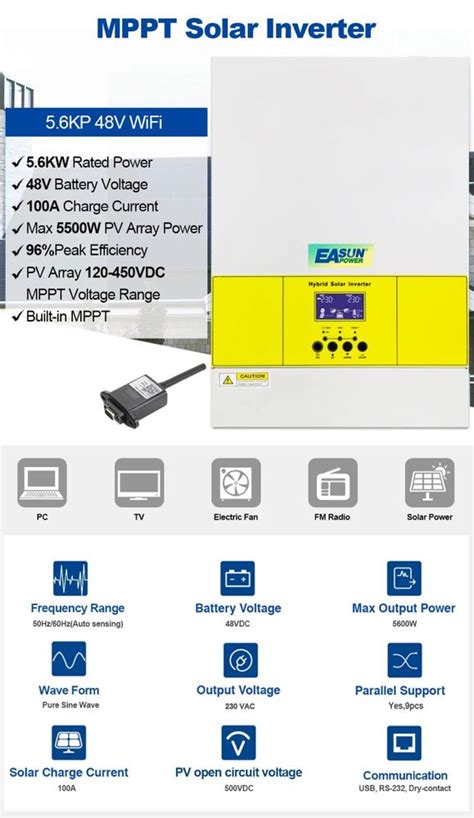 EASun Inwerter Off Grid 5 6KW 230V Falownik Solarny MPPT 100A Mazewo