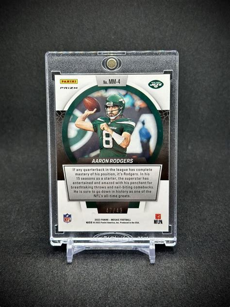 Aaron Rodgers Panini Mosaic Men Of Mastery Purple Prizm Sp Ny