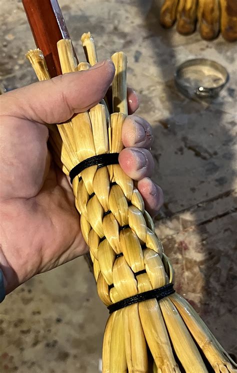 Making A Broom By Hand From Broom Corn