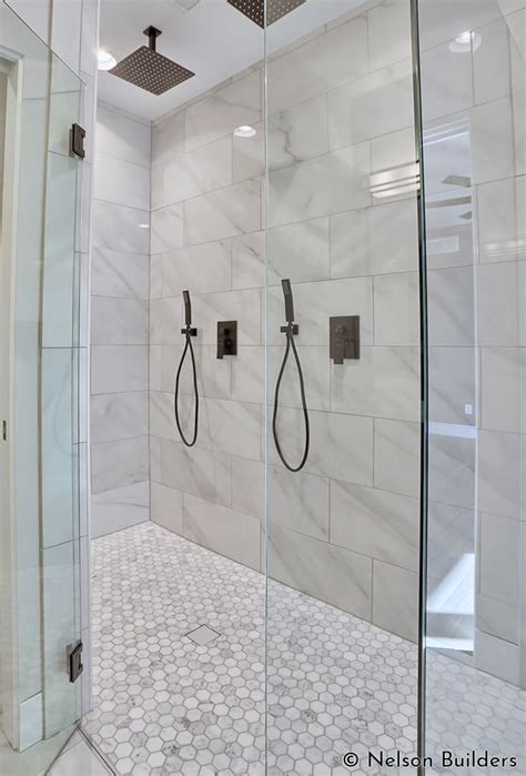 The Master Shower Features Two Shower Heads And A Curbless Design For