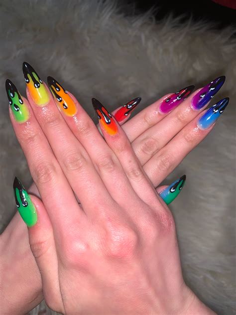 Rainbow Nail Polish Dripping