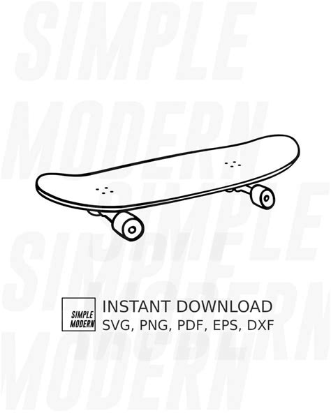 Simple Skateboard Outline Drawing Svg Simple Modern Svg