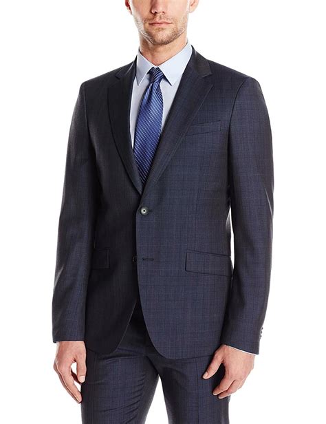 Theory Mens Slim Malcolm Ritland Wool Plaid Jacket 40r Navy Sport Coat