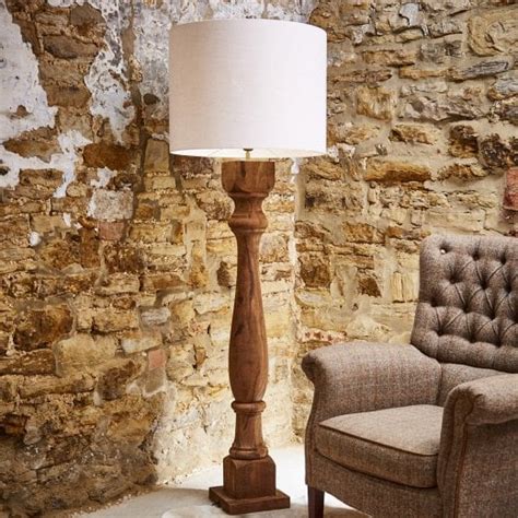 Tall Wood Floor Lamp Chunky Wood Standard Lamp Curiosity Interiors