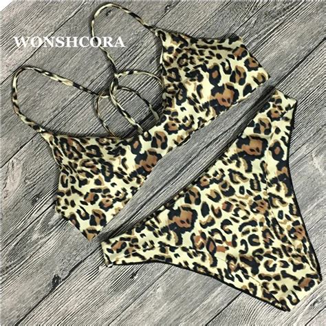 Biquini Sexy Women Swimsuit Leopard Bikini Set Swimwear 2018 Beach Wear