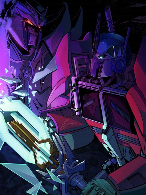 Transformers Prime Optimus Vs Megatron By Llicorish On Deviantart