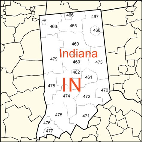 Indiana Zip Code Map