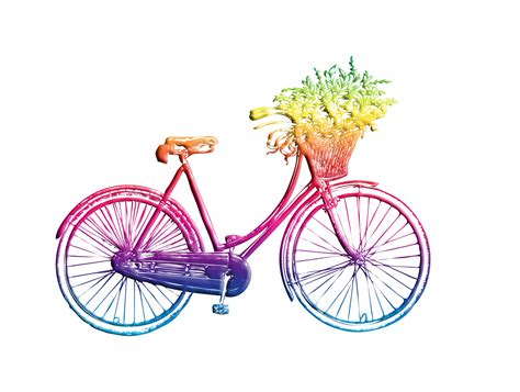 Vintage Bicycle Colorful Clipart Free Stock Photo - Public Domain Pictures