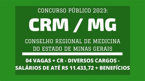 Publicado Edital Do Concurso Do CRM MG 2023 Diversos Cargos 04