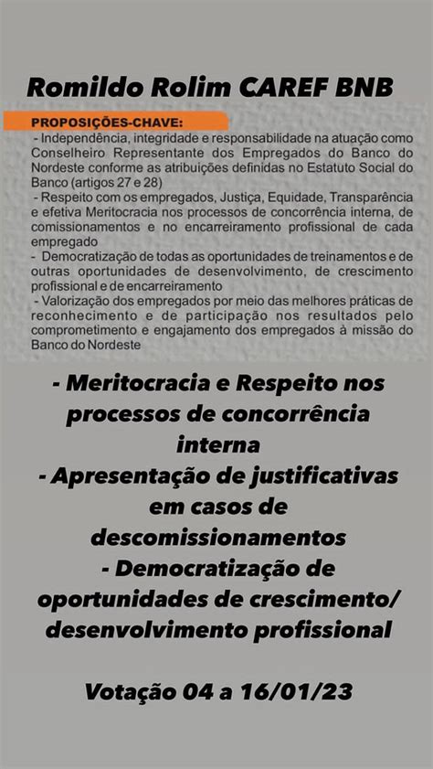 Eleição CAREF BNB