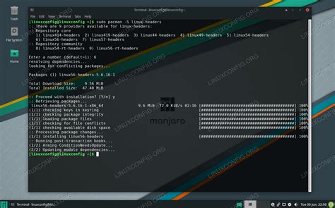 Manjaro Linux kernel headers installation - LinuxConfig