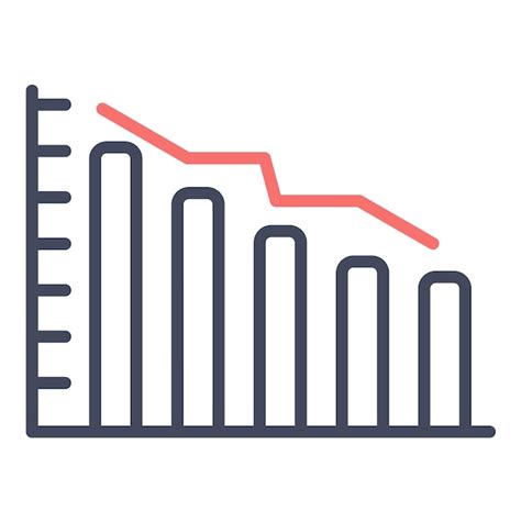 Premium Vector Declining Line Graph Vector Illustration Style