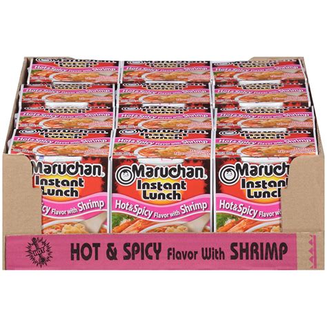 Maruchan Hot Spicy Shrimp Ramen Noodles 2 25 Oz Soup Cups Pack Of 12 Walmart