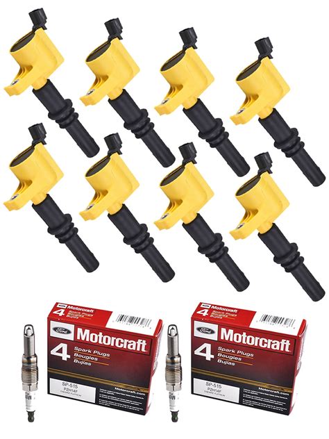 Set Of 8 ISA Heavy Duty Ignition Coils And 8 MotorCraft Spark Plugs