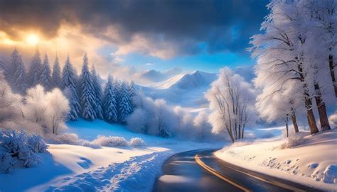 Premium AI Image | Calming winter landscape with snowfall and blizzard ...