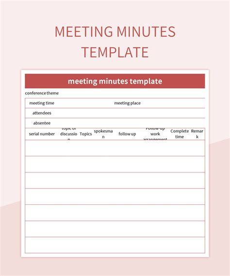 Free Meeting Minutes Template Meeting Templates For Google Sheets And Microsoft Excel - Slidesdocs