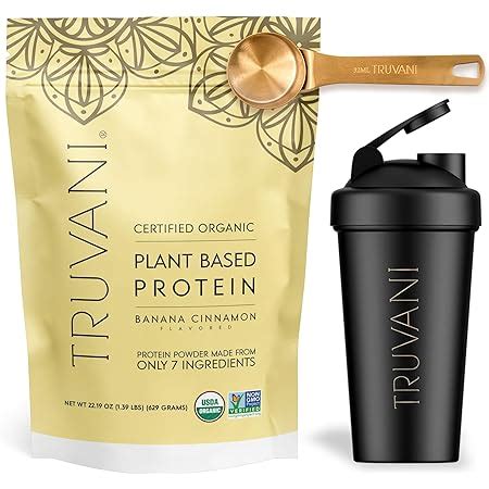 Amazon Truvani Vegan Banana Cinnamon Protein Powder With Shaker