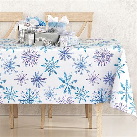 Amazon AnyDesign Christmas Snowflake Tablecloth Winter Wonderland