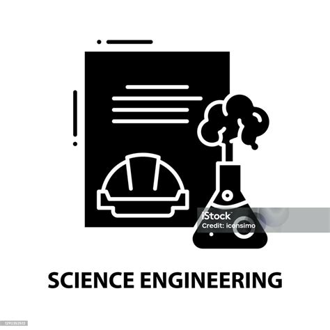 Vetores De Ícone De Engenharia Científica Sinal Vetorial Preto Com