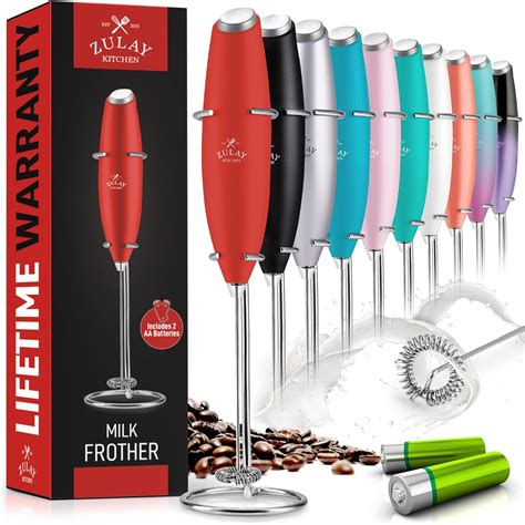 Zulay Milk Frother For Coffee Batteries Included Milk Frother